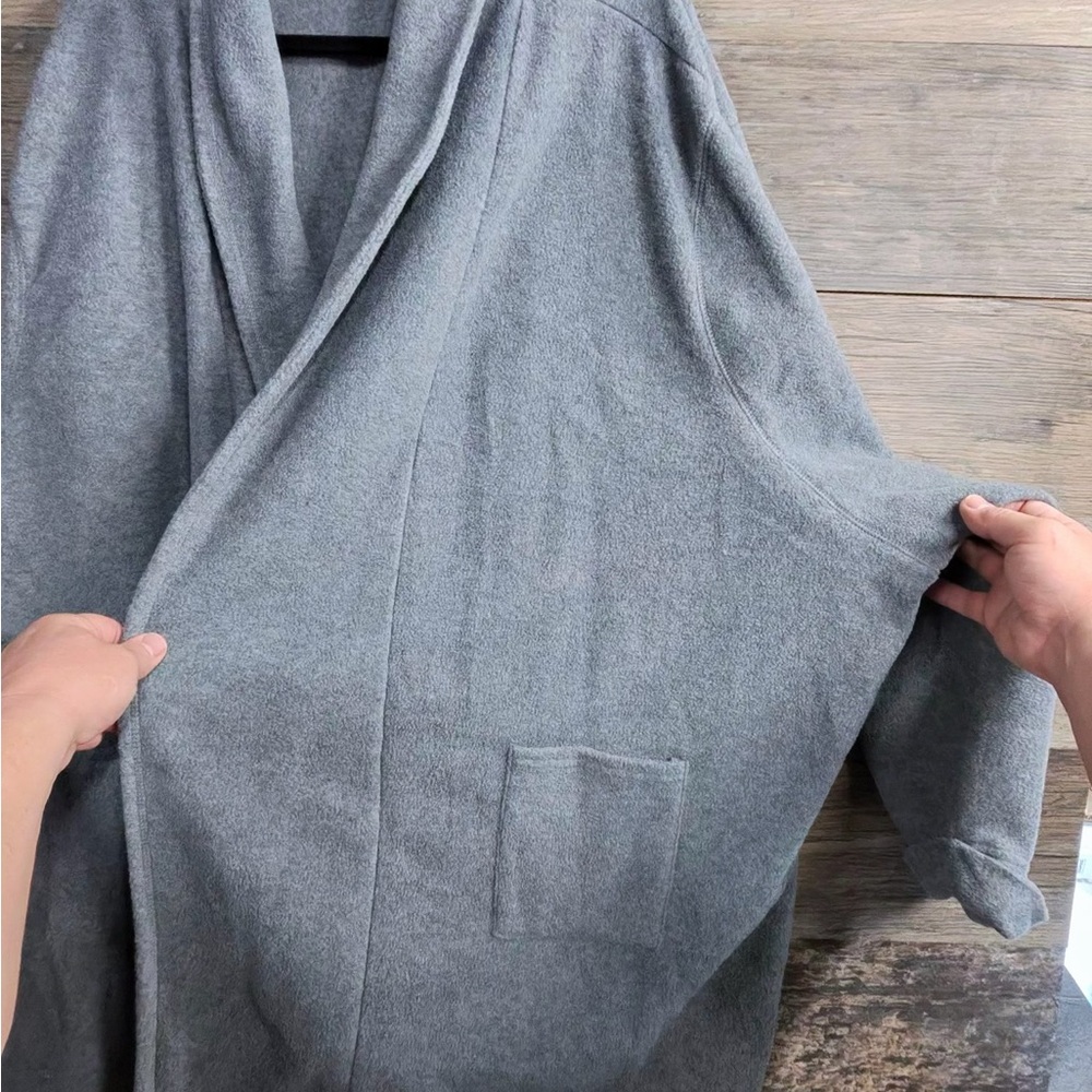 Woman Within Gray Fleece Open Front Cardigan size 6X Plus - Picture 9 of 12